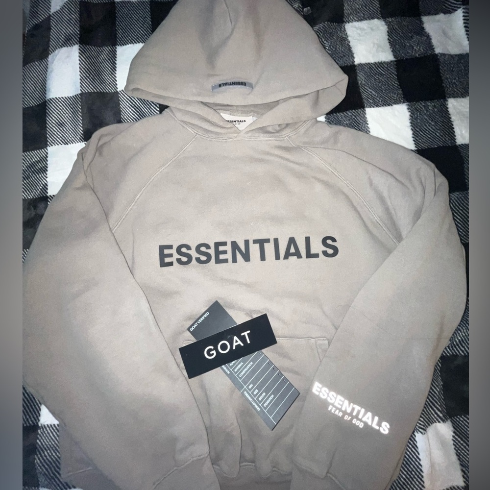 Taupe Essentials Hoodie.